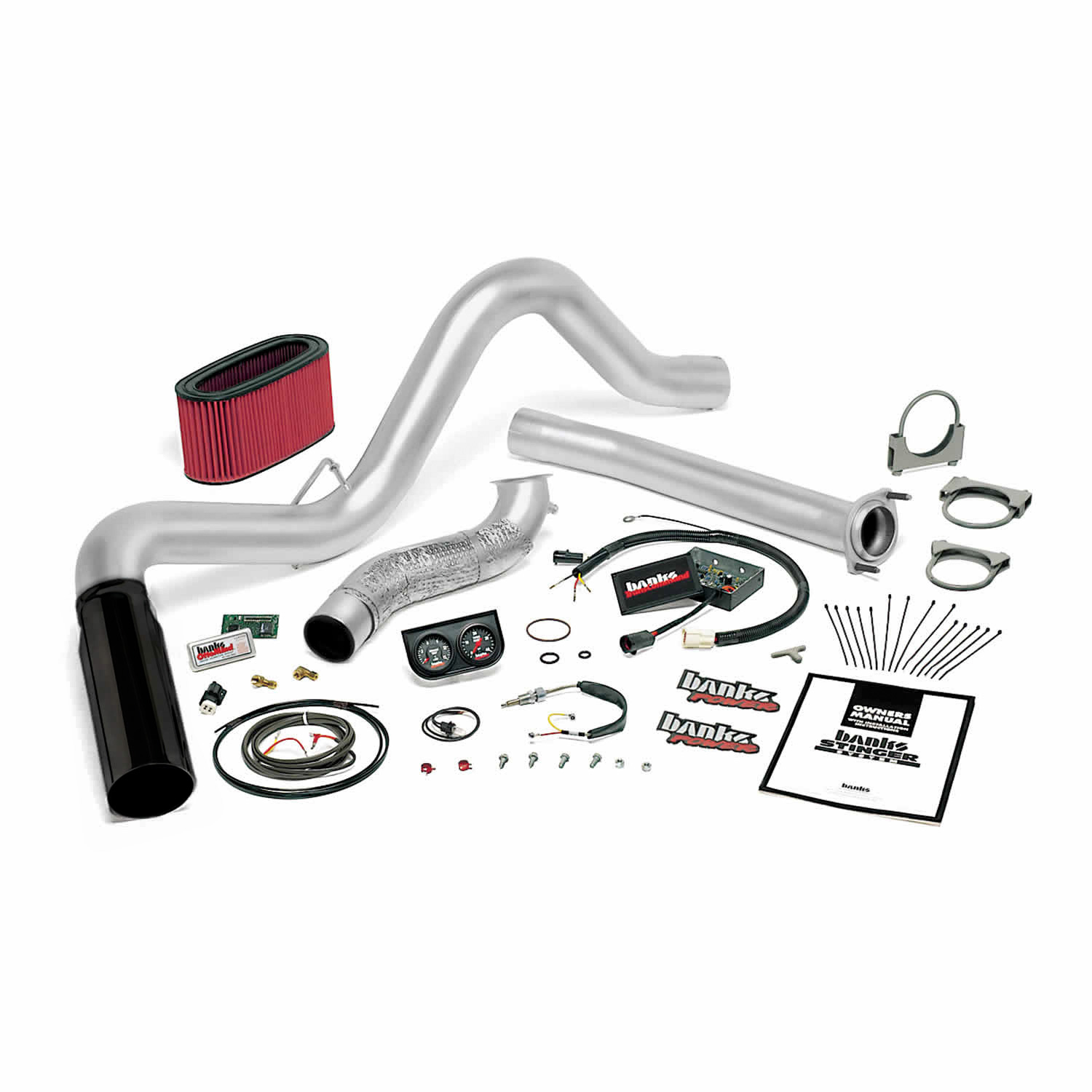 Banks Power 48558-B - Stinger Bundle Power System W/Single Exit Exhaust Black Tip 95.5-97 Ford 7.3L Manual Transmission