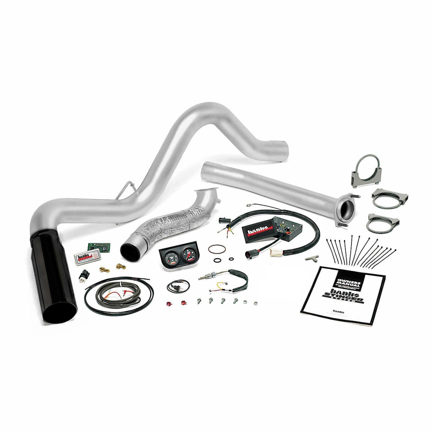 Banks Power 48557-B - Stinger Bundle Power System W/Single Exit Exhaust Black Tip 95.5-97 Ford 7.3L Automatic Transmission Banks Power 48557-B - Stinger Bundle Power System W/Single Exit Exhaust Black Tip 95.5-97 Ford 7.3L Automatic Transmission