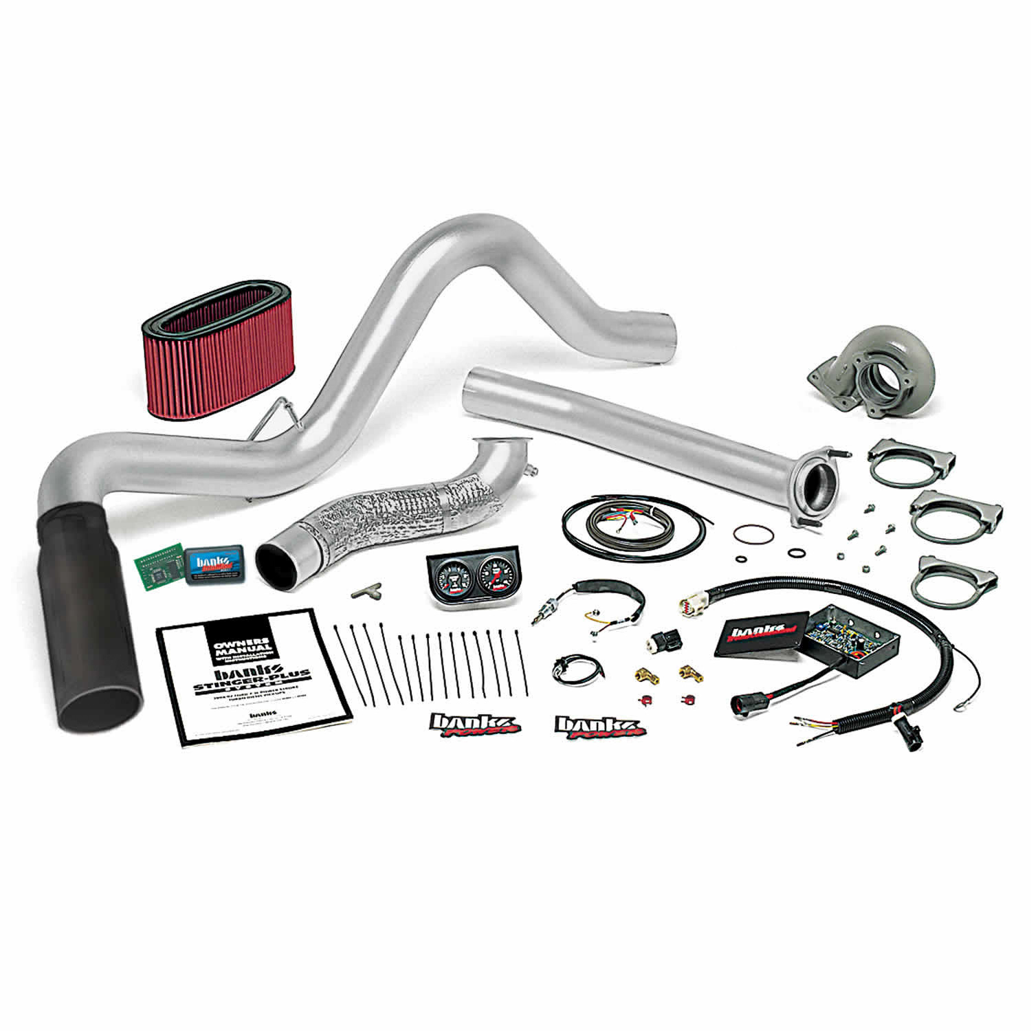 Banks Power 48553-B - 94-95.5 Ford 7.3L Auto Stinger-Plus System - SS Single Exhaust w/ Black Tip Banks Power 48553-B - 94-95.5 Ford 7.3L Auto Stinger-Plus System - SS Single Exhaust w/ Black Tip