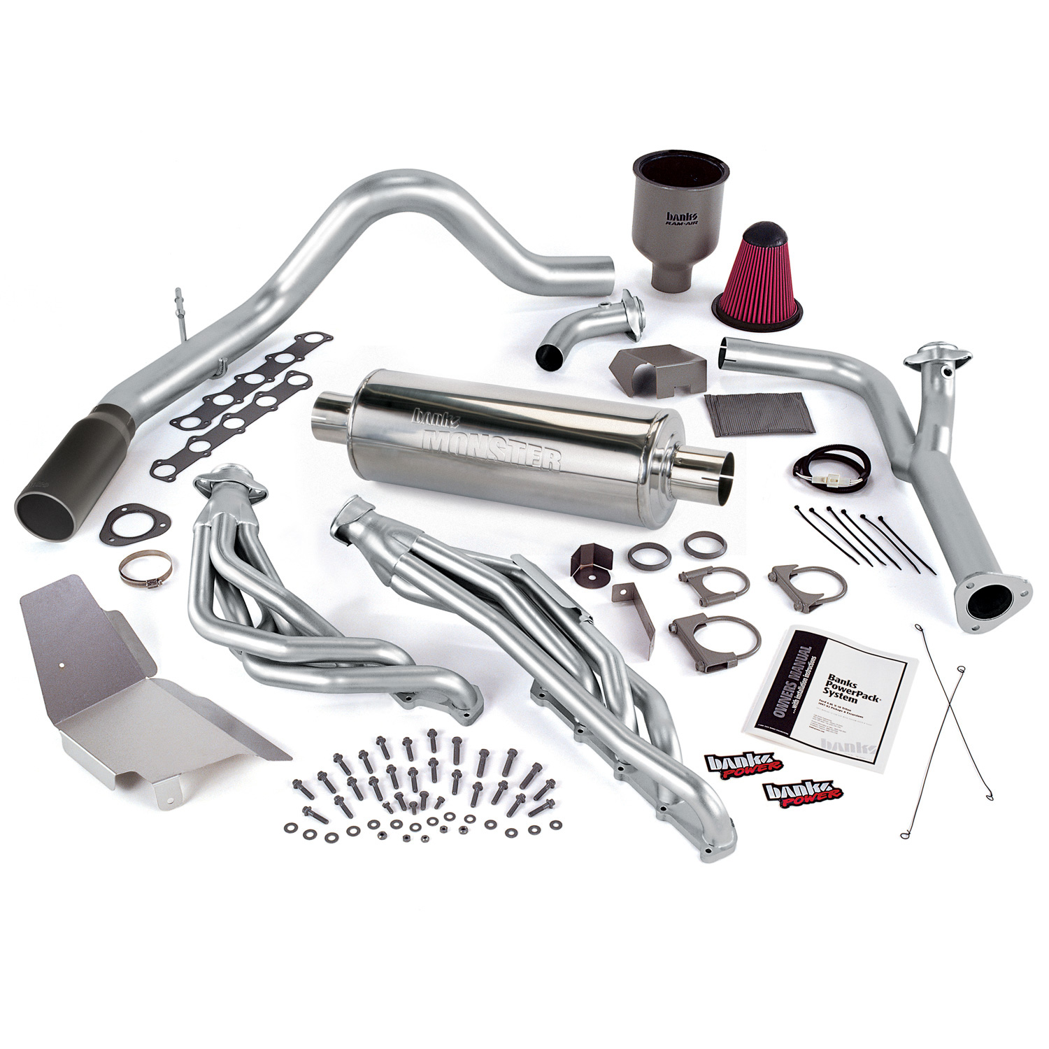 Banks Power 49131-B - 99-04 Ford 6.8L Truck (No EGR) PowerPack System - SS Single Exhaust w/ Black Tip Banks Power 49131-B - 99-04 Ford 6.8L Truck (No EGR) PowerPack System - SS Single Exhaust w/ Black Tip