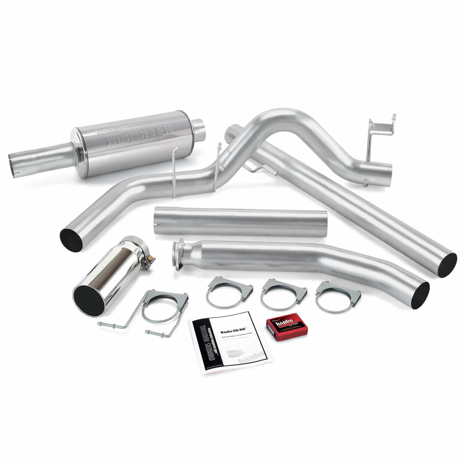 Banks Power 49357 - 98-00 Dodge 5.9L Std Cab Git-Kit - SS Single Exhaust w/ Chrome Tip