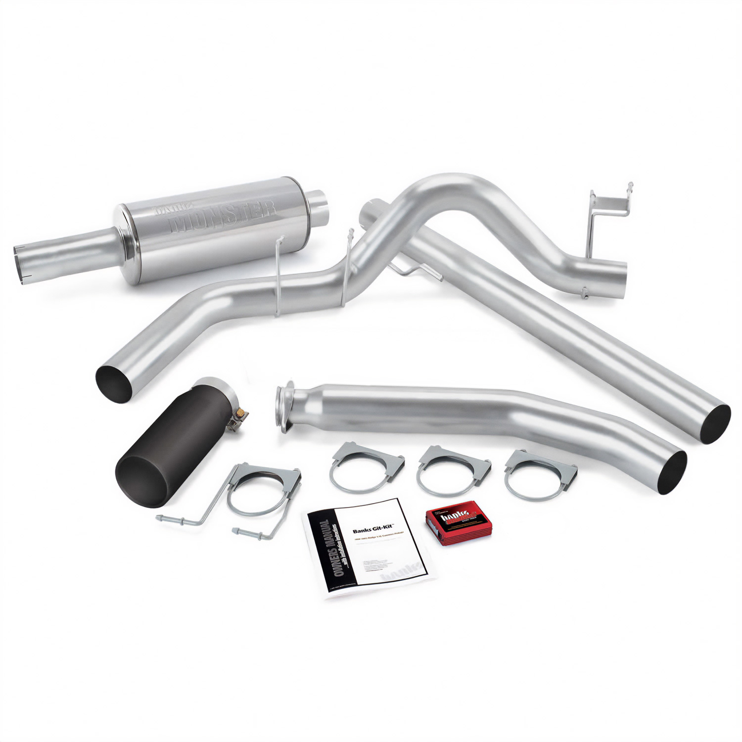 Banks Power 49361-B - Git-Kit Bundle Power System W/Single Exit Exhaust Black Tip 02 Dodge 5.9L Standard Cab Banks Power 49361-B - Git-Kit Bundle Power System W/Single Exit Exhaust Black Tip 02 Dodge 5.9L Standard Cab