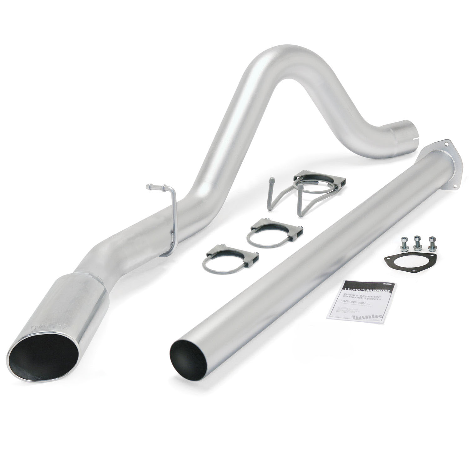 Banks Power 49788 - Monster Exhaust System Single Exit Chrome Tip 11-14 Ford 6.7L F250/F350/450 CCSB-CCLB Banks Power 49788 - Monster Exhaust System Single Exit Chrome Tip 11-14 Ford 6.7L F250/F350/450 CCSB-CCLB