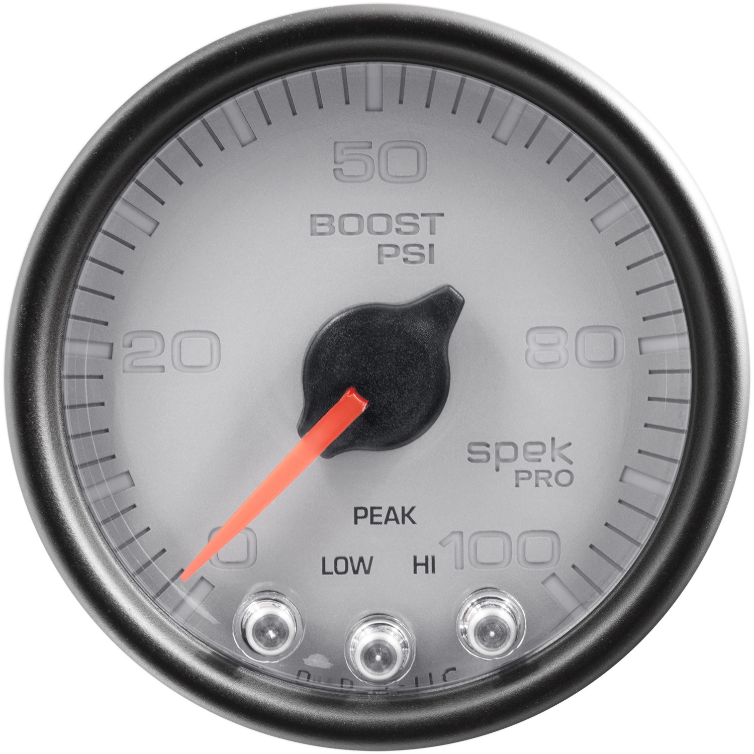 AutoMeter P30522 - 2-1/16 in. BOOST, 0-100 PSI, SPEK-PRO, SILVER/BLACK AutoMeter P30522 - 2-1/16 in. BOOST, 0-100 PSI, SPEK-PRO, SILVER/BLACK
