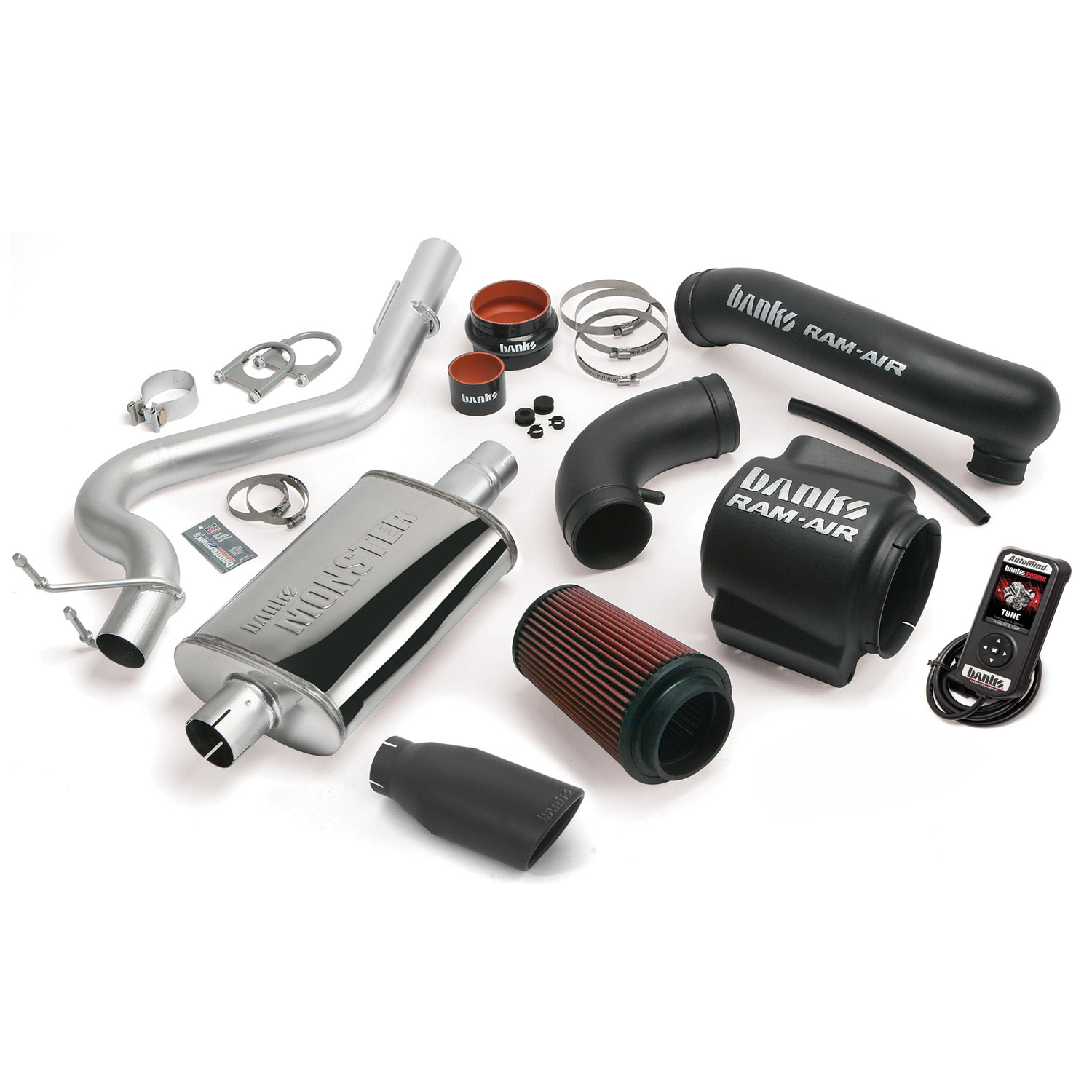 Banks Power 51332-B - Stinger Bundle Power System W/Single Exit Exhaust Black Tip 00-03 Jeep 4.0L Wrangler TJ