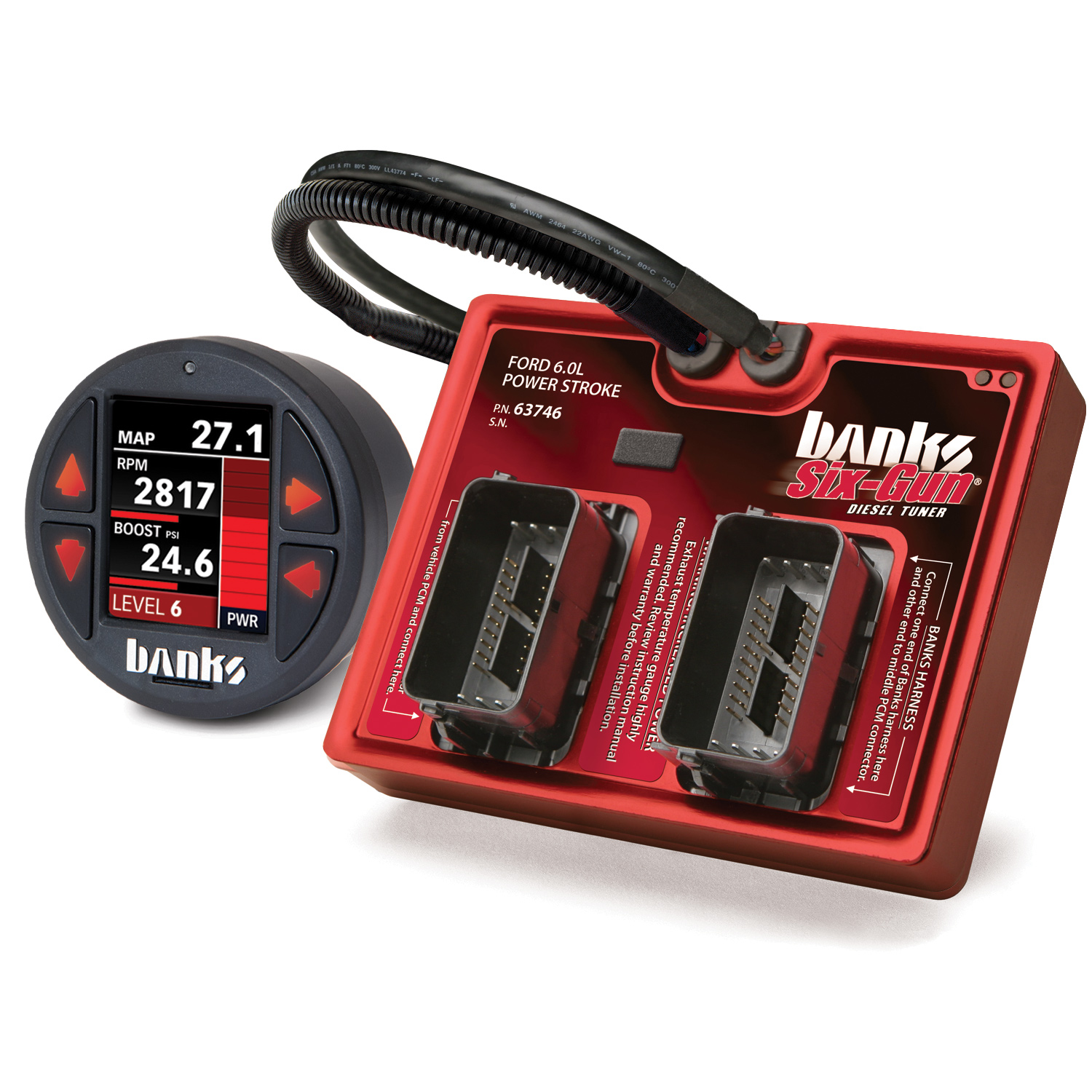 Banks Power 61424 - Six-Gun Diesel Tuner with Banks iDash 1.8 Super Gauge for use with 2003-2007 Ford 6.0 Truck/2003-2005 Excursion Banks Power 61424 - Six-Gun Diesel Tuner with Banks iDash 1.8 Super Gauge for use with 2003-2007 Ford 6.0 Truck/2003-2005 Excursion