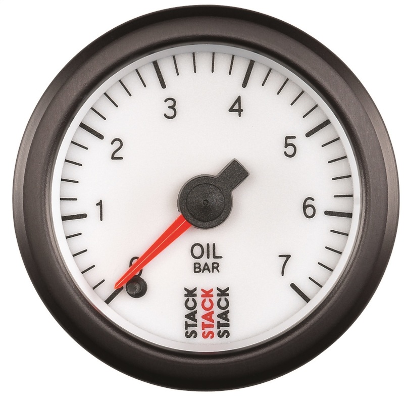 AutoMeter ST3351 - Stack 52mm 0-7 Bar M10 Male Pro Stepper Motor Oil Pressure Gauge - White AutoMeter ST3351 - Stack 52mm 0-7 Bar M10 Male Pro Stepper Motor Oil Pressure Gauge - White
