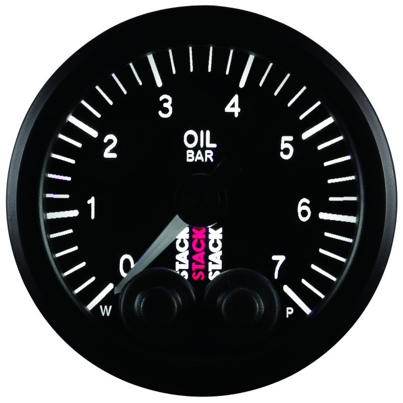 AutoMeter ST3501 - Stack 52mm 0-7 Bar M10 Male Pro-Control Oil Pressure Gauge - Black