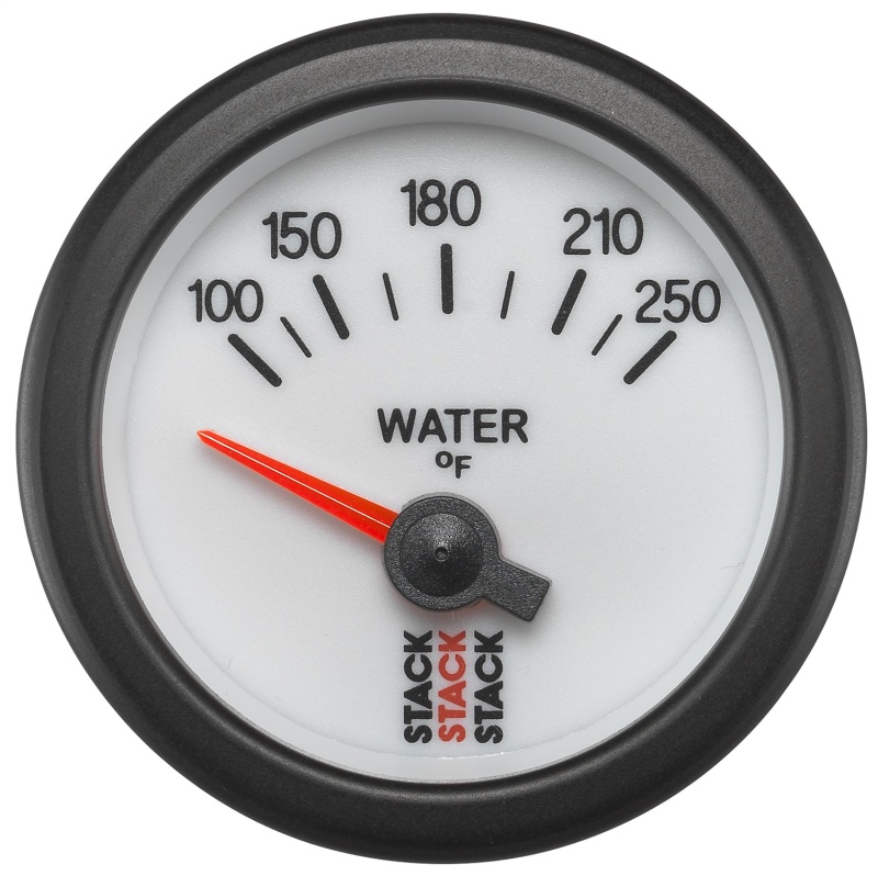 AutoMeter ST3258 - Stack 52mm 100-250 Deg F 1/8in NPTF Electric Water Temp Gauge - White AutoMeter ST3258 - Stack 52mm 100-250 Deg F 1/8in NPTF Electric Water Temp Gauge - White