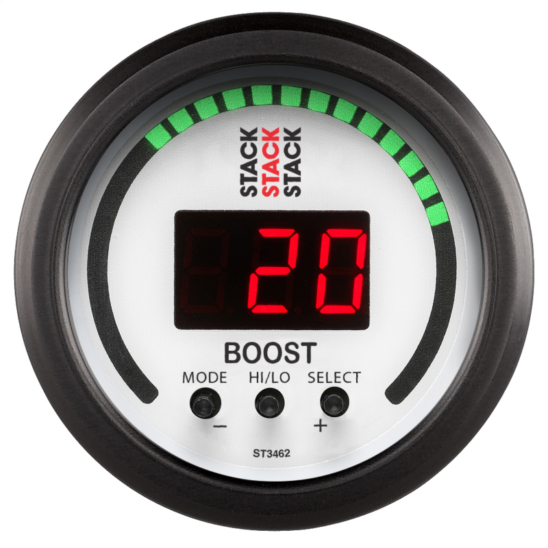 AutoMeter ST3462 - Stack 52mm -1 to +2 Bar (-30INHG to +30 PSI) Boost Controller - White