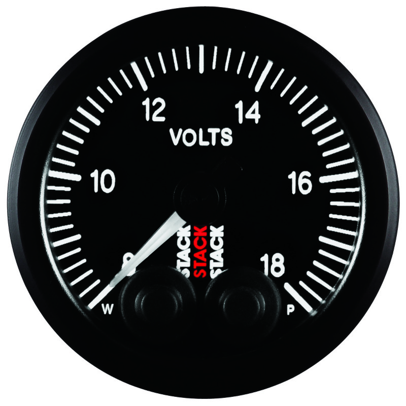 AutoMeter ST3516 - Stack 52mm 8-18V Pro-Control Battery Voltage Gauge -Black AutoMeter ST3516 - Stack 52mm 8-18V Pro-Control Battery Voltage Gauge -Black