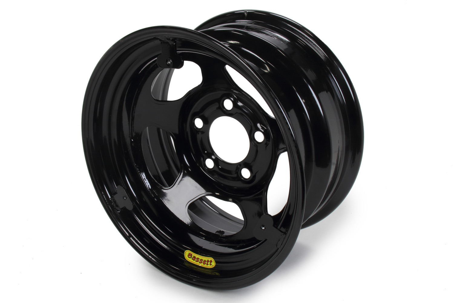 Bassett 58R53EBTAB - Wheel 15x8 Black Inerita 5x5 w/ Mudcover Tabs