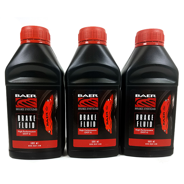 Baer Brakes 6800245 - Brake Fluid, Baer DOT4 Performance Brake fluid, Baer DOT4 600F+ Street/Race Fluid, 500 ML, 16.9 oz bottle, 3 pack