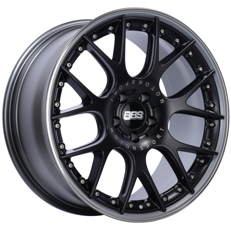 BBS CH652BPPO - CH-RII 20x9 5x112 ET30 Satin Black Center Platinum Lip SS Rim Prot Wheel -82mm PFS/Clip Req