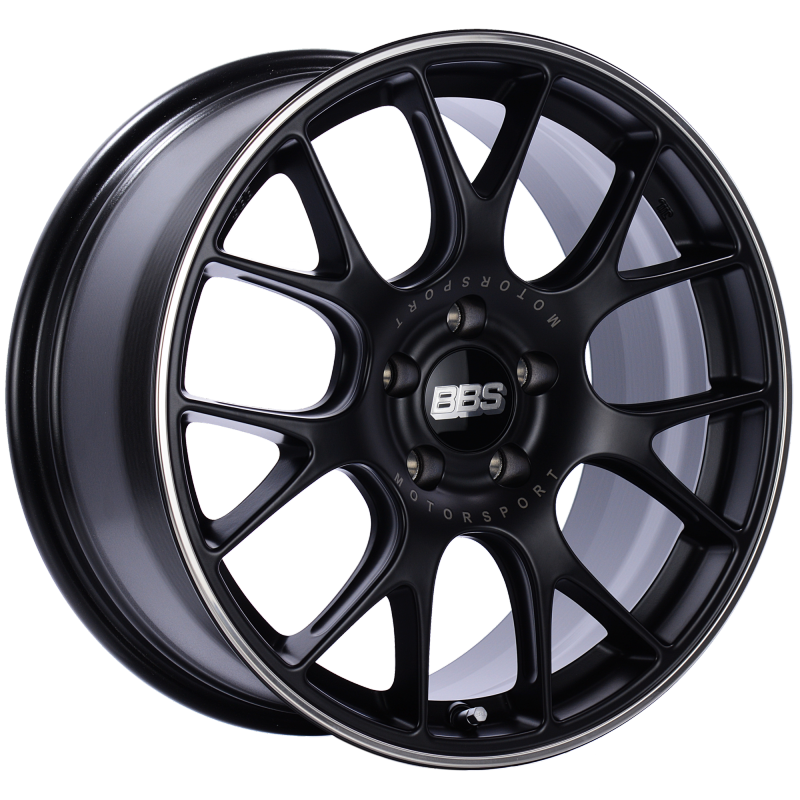 BBS CH132BPO - CH-R 18x8 5x120 ET40 Satin Black Polished Rim Protector Wheel -82mm PFS/Clip Required