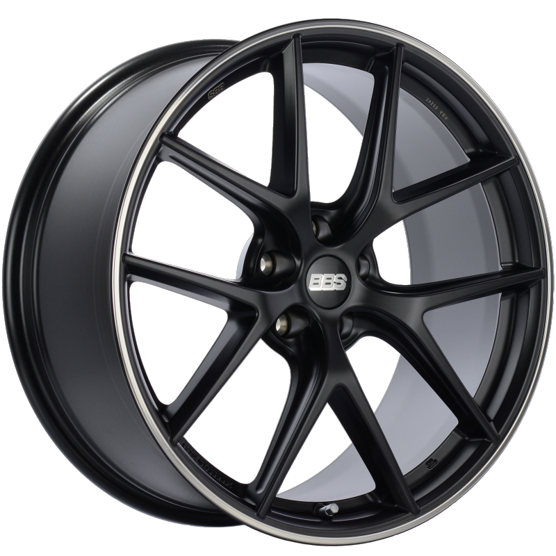 BBS CI0202BPO - CI-R 20x9 5x120 ET25 Satin Black Polished Rim Protector Wheel -82mm PFS/Clip Required