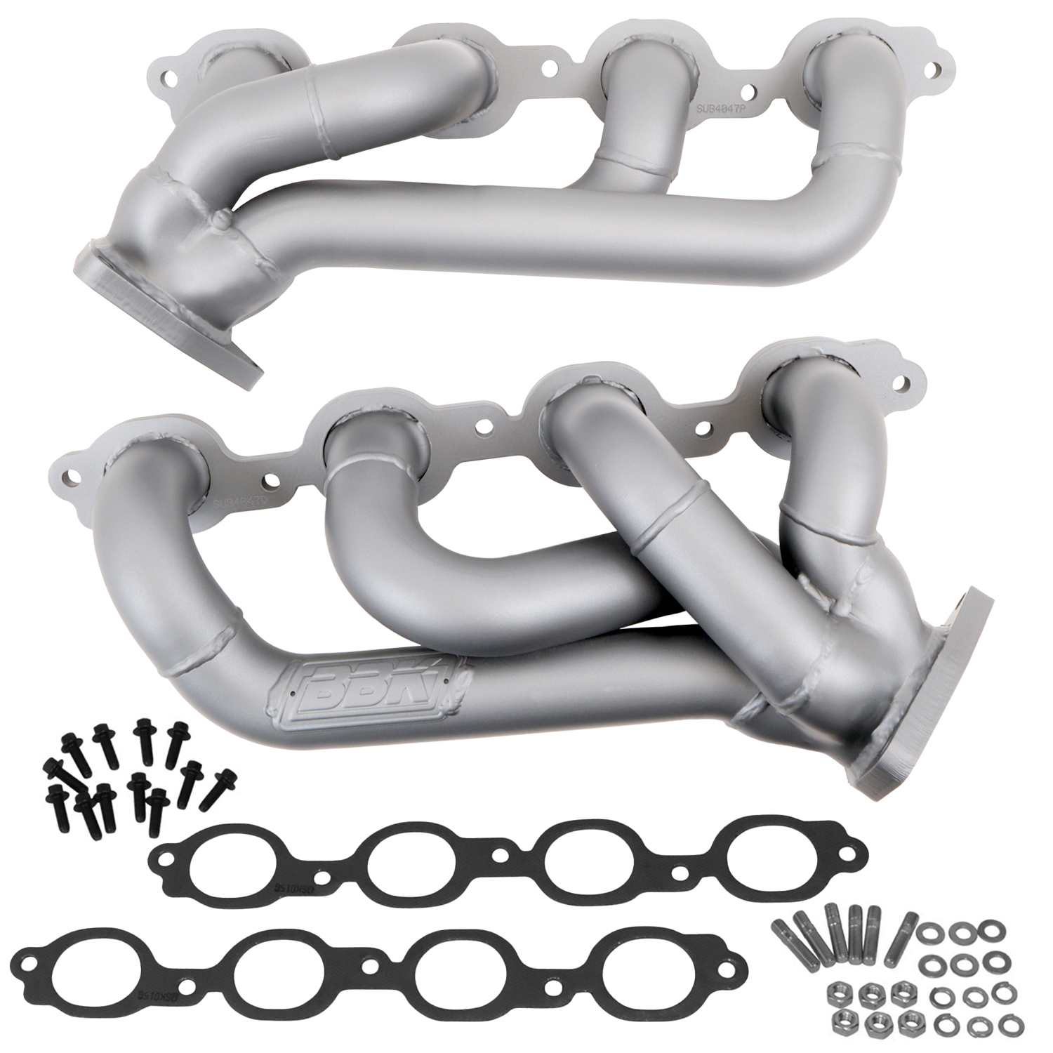 BBK 4047 - 14-18 GM Truck 5.3/6.2 1 3/4in Shorty Tuned Length Headers - Titanium Ceramic