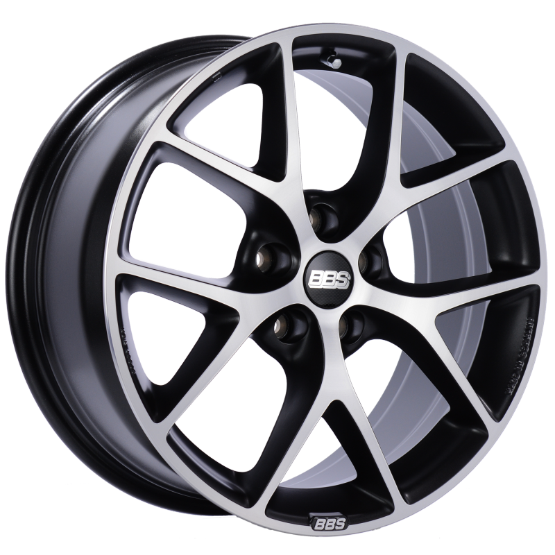 BBS SR004VGPK - SR 17x7.5 5x112 ET35 Satin Black Diamond Cut Face Wheel -82mm PFS/Clip Required