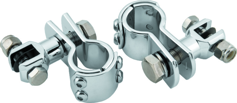 Bikers Choice 489956 - Chrome Engine Guard Footpeg Mount for 1 1/4 Inch Tube. Uses Male Pegs
