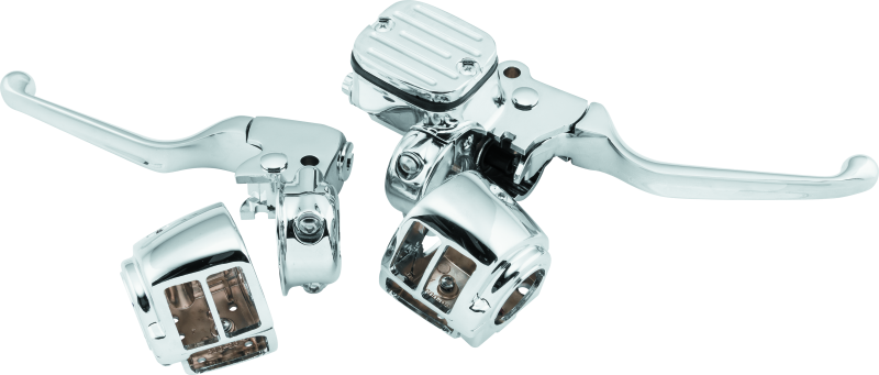 Bikers Choice 488730 - 96-06 Big Twin 96-03XL With 9/16 Bore Master Cylinder Chrome Handlebar Control Kit