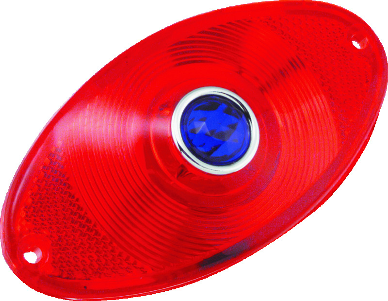 Bikers Choice 491260 - Replacement Red Cat Eye Taillight Lens With Blue Dot Custom