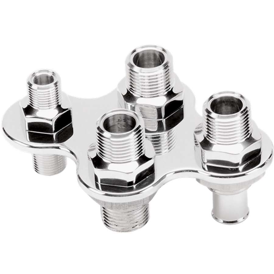 Billet Specialties 66925 - A/C & Heat Bulkhead Push-On 4 Port Billet Specialties 66925 - A/C & Heat Bulkhead Push-On 4 Port