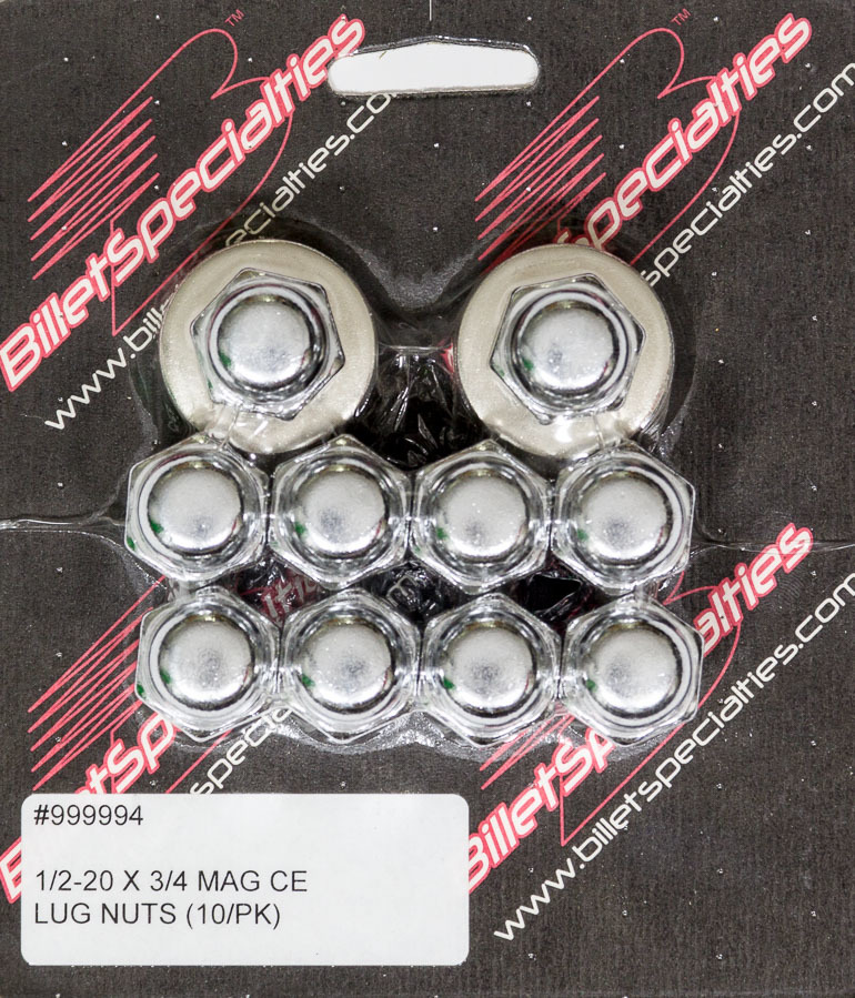 Billet Specialties 999994 - 1/2-20 X 3/4 Mag Lug Nuts (10/PK)