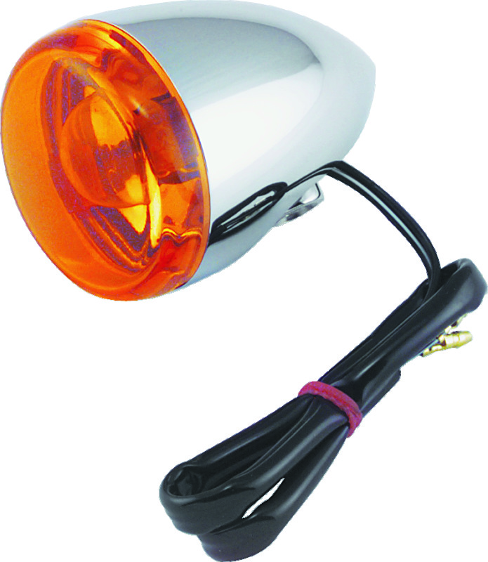 Bikers Choice 495536 - Chrome Bullet Rear Turn Signal Single Filament Amber Replaces 67104-83 68977-00