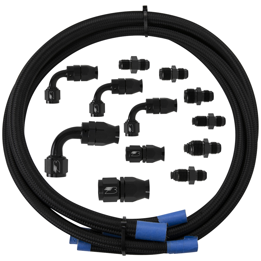 Billet Specialties BLK77900 - Hose Kit Power Steering w/Remote Reservoir