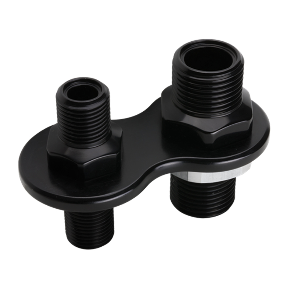 Billet Specialties BLK66720 - A/C Bulkhead 2-Port Black Billet Specialties BLK66720 - A/C Bulkhead 2-Port Black