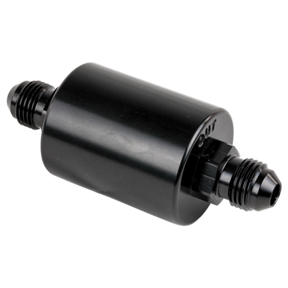 Billet Specialties BLK42230 - In Line Fuel Filter -6AN Ends Black