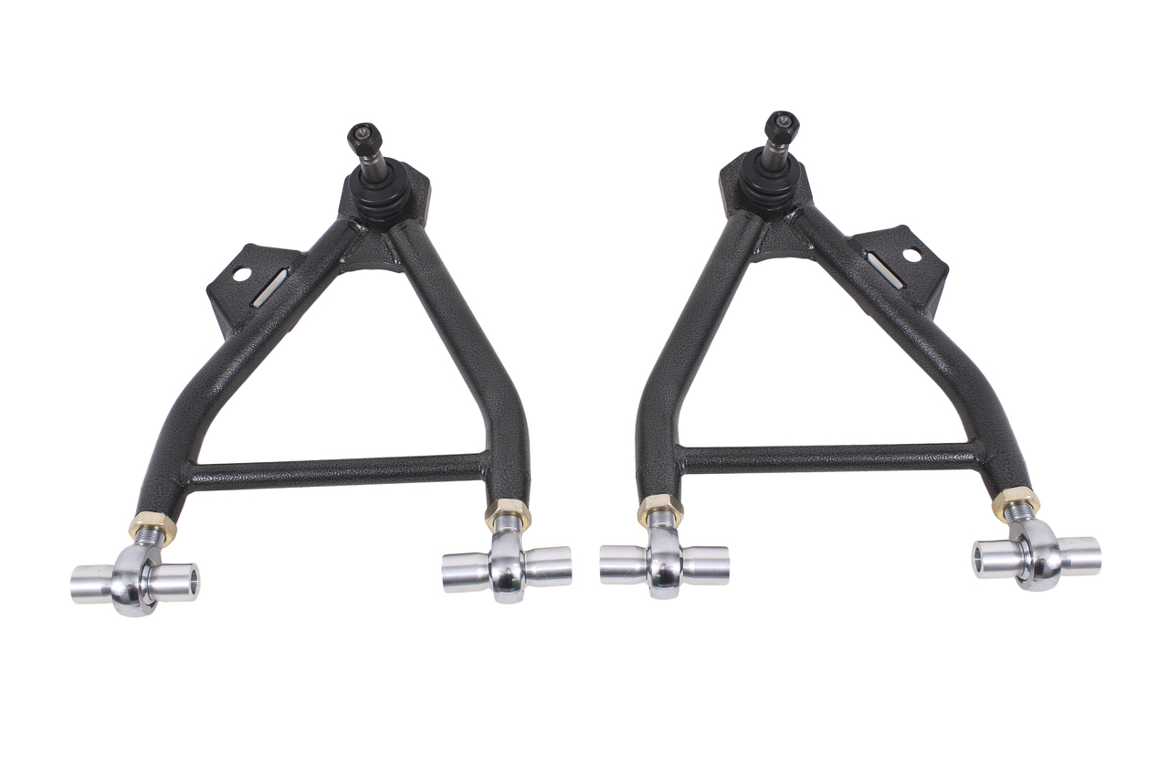 BMR AA045H - 94-04 Mustang Lower A-Arms (Coilover Only) w/ Adj. Rod End & Tall Ball Joint - Black Hammertone