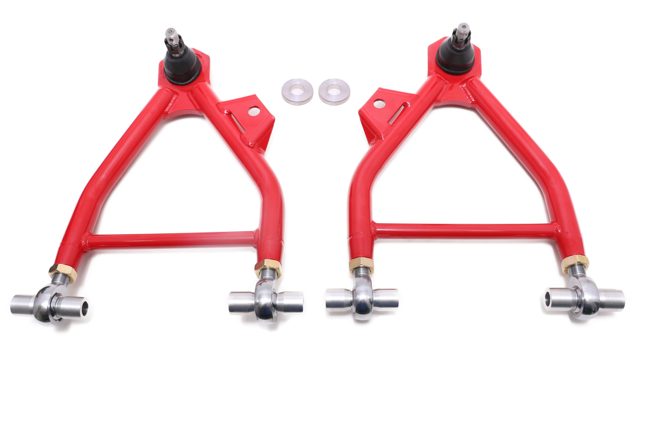 BMR AA042R - 94-04 Mustang Lower A-Arms (Coilover Only) w/ Adj. Rod End and STD. Ball Joint - Red