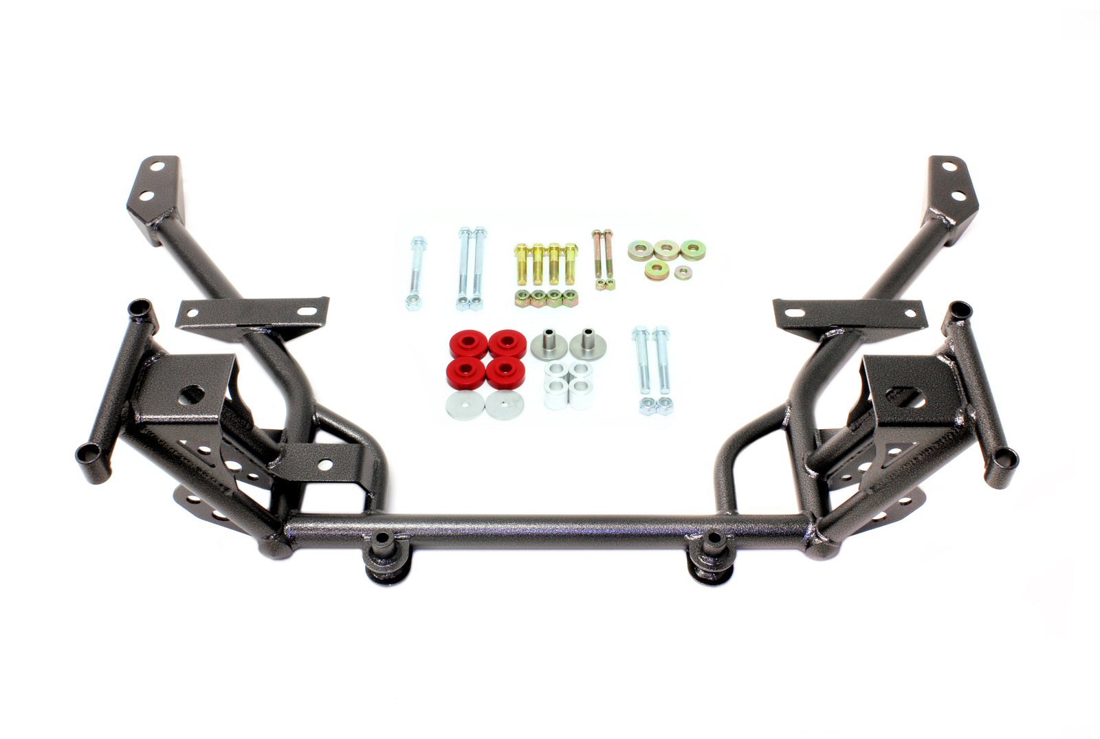 BMR KM018H - 05-14 S197 Mustang K-Member w/ STD. Motor Mounts and STD. Rack Mounts - Black Hammertone