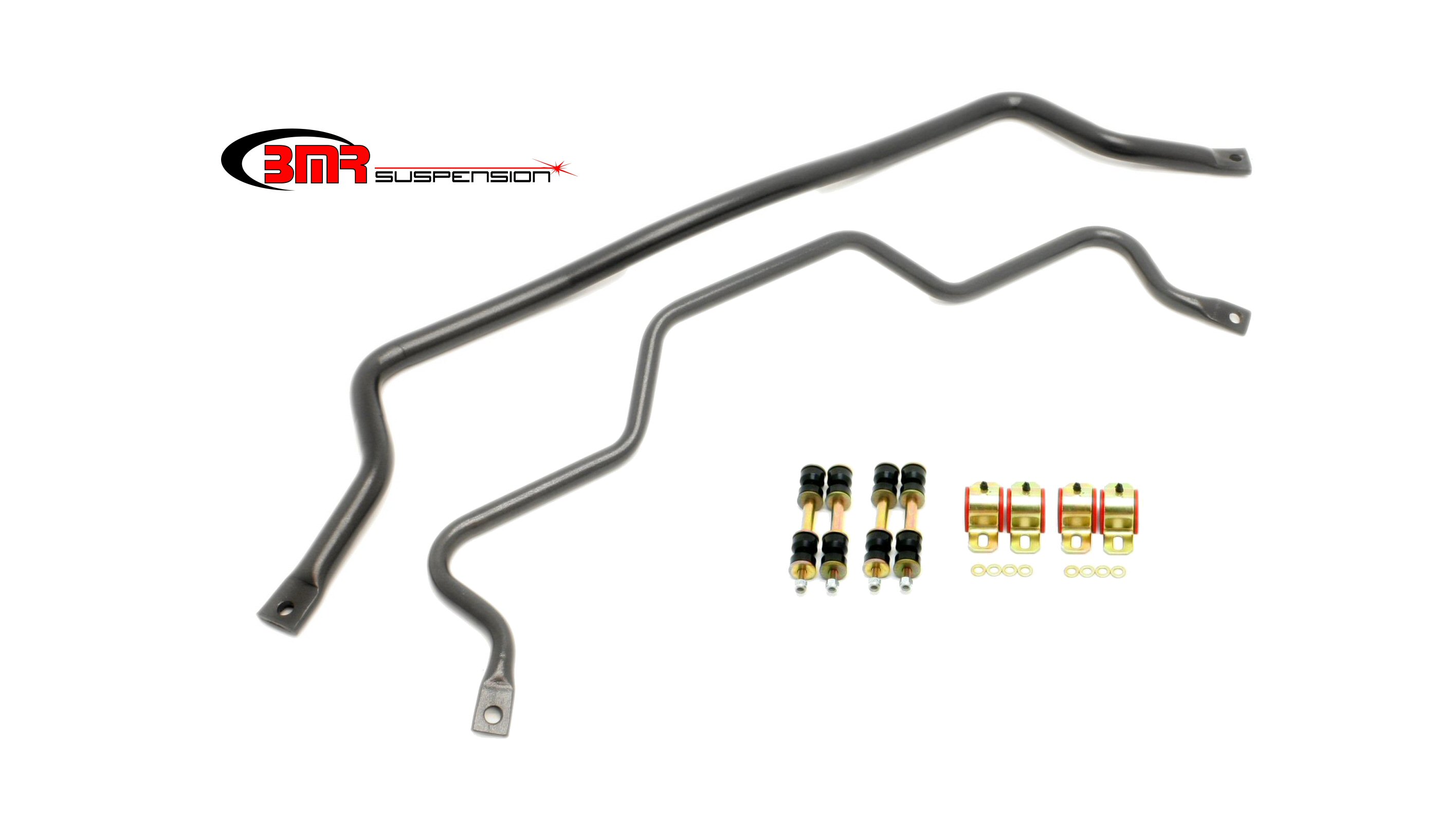 BMR SB026H - 93-02 F-Body Front (SB001H) & Rear (SB003H) Sway Bar Kit w/ Bushings - Black Hammertone