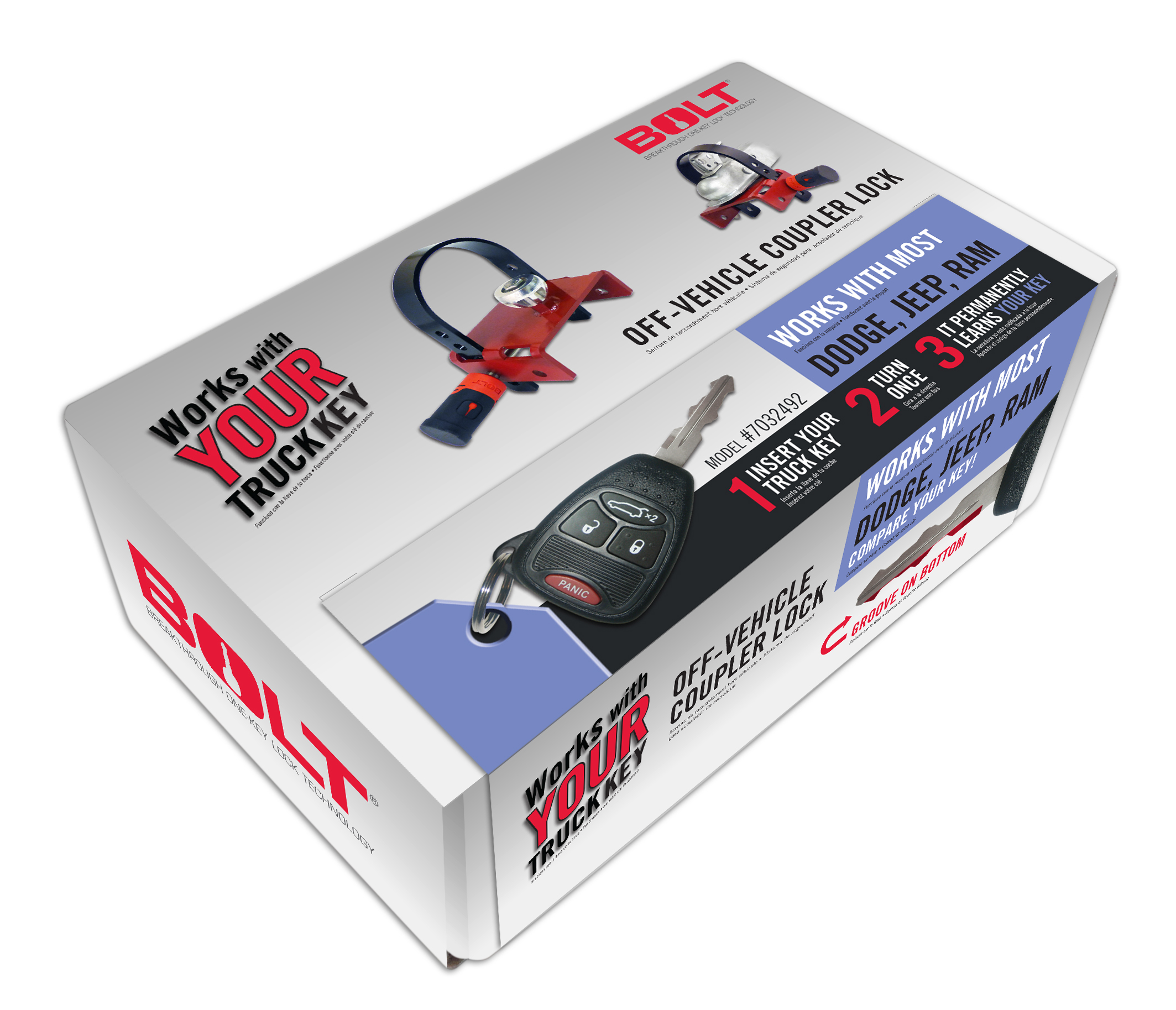 Bolt 7032492 - Off-Vehicle Coupler Lock Chrysler/Dodge/Jeep