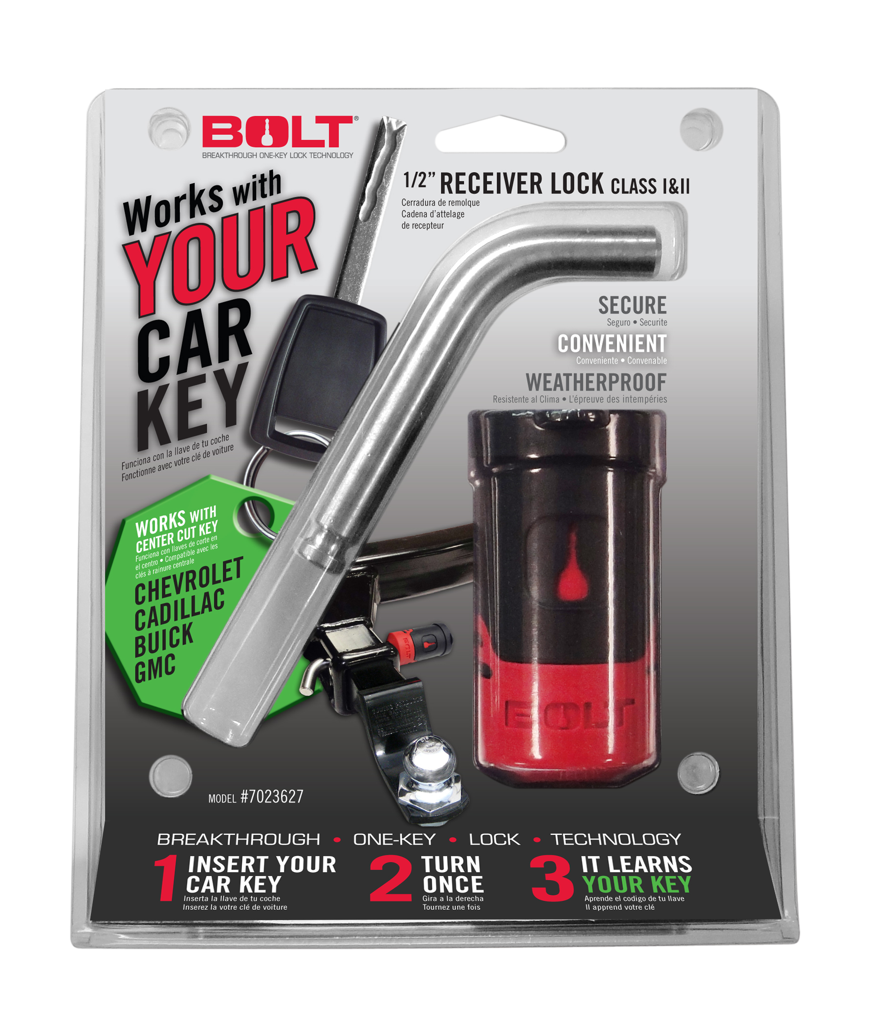 Bolt 7023627 - 1/2In. Receiver Lock GM Center Cut