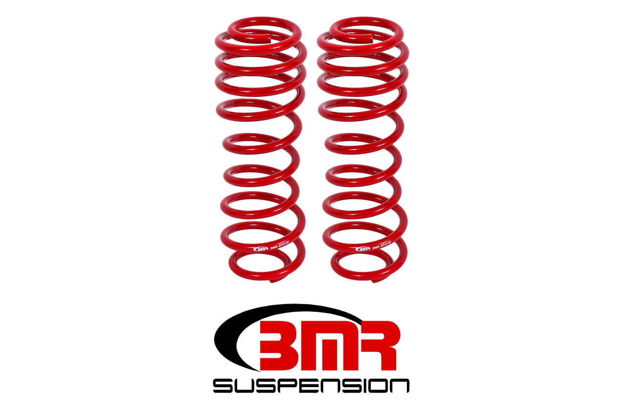 BMR SP012R - 05-14 S197 Mustang GT/GT500 Rear Performance/Drag Lowering Springs - Red