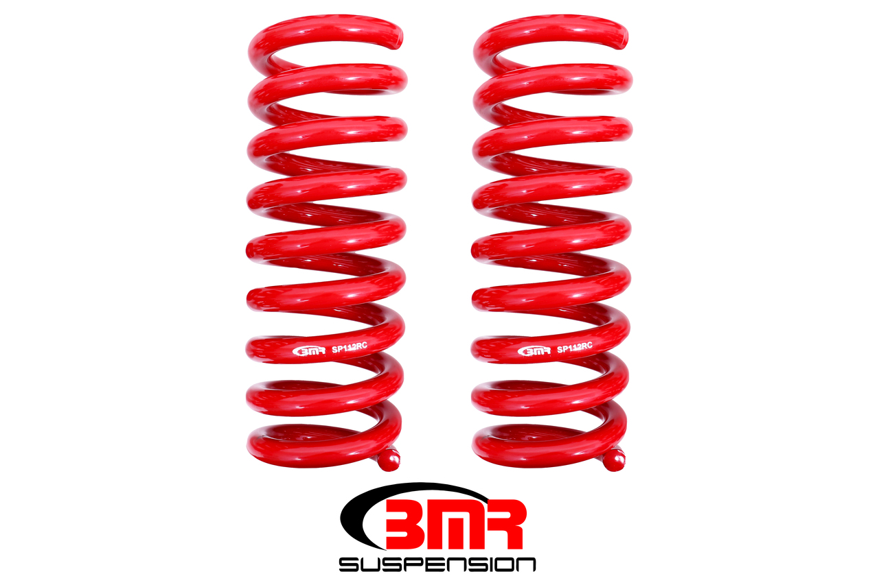 BMR SP112R - 08-18 Dodge Challenger Rear Lowering Springs 1.25in Drop Performance Version - Red