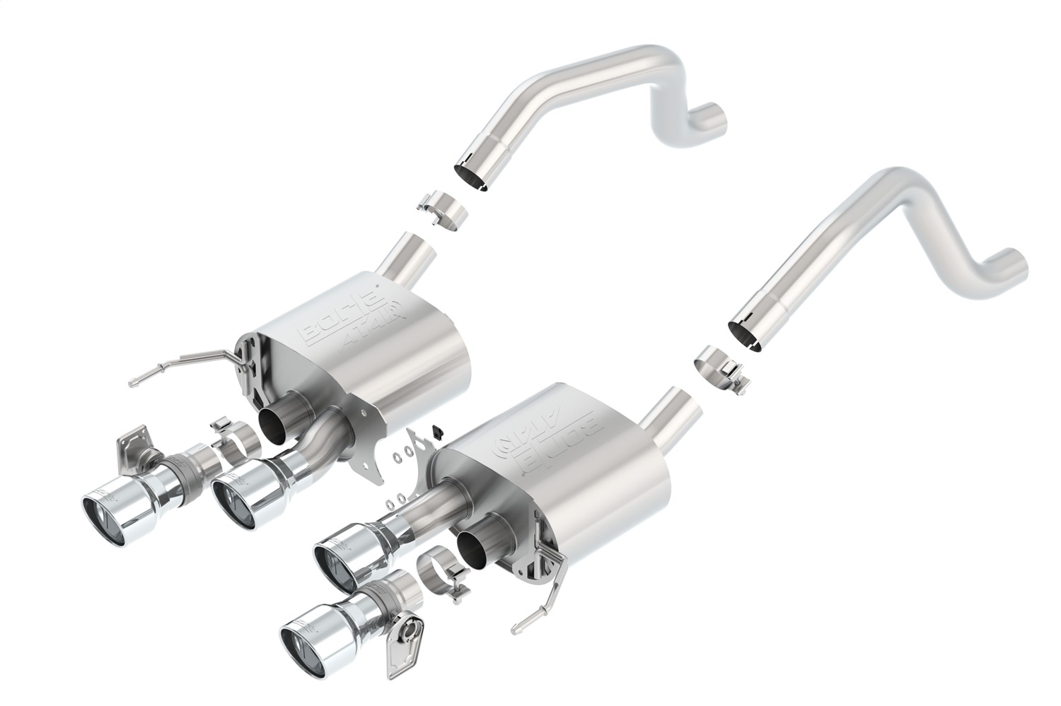 Borla 11905 - 15 Chevy Corvette C7 ZO6 6.2L w/o AFM w/ NPP ATAK Quad RD RL AC Tips Center Rear Exit Exh