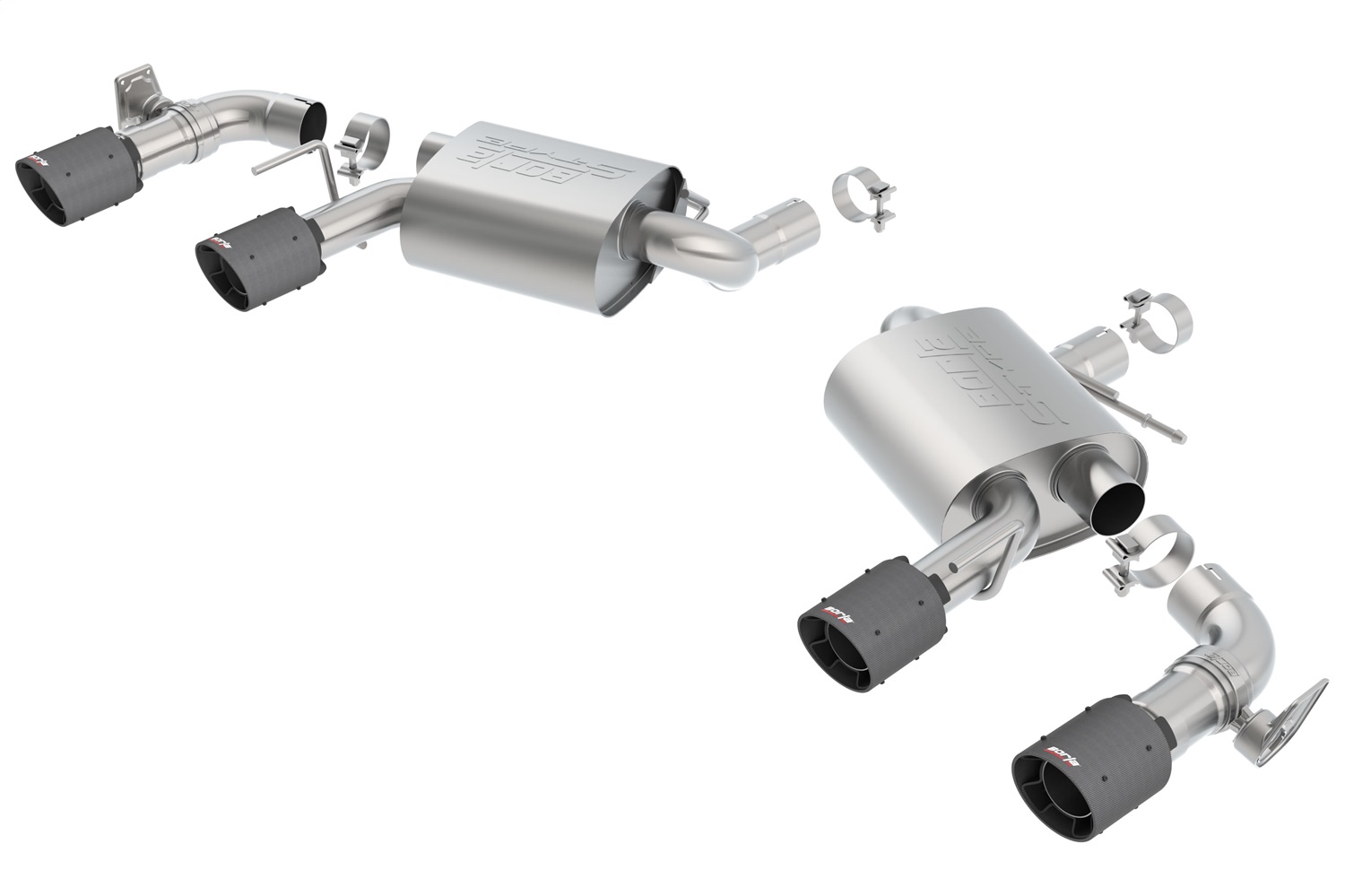 Borla 11924CFBA - 2016-2017 Chevrolet Camaro SS AT/MT RWD S-type Exhaust (w/ Dual Mode Valves) - Black CF Tip
