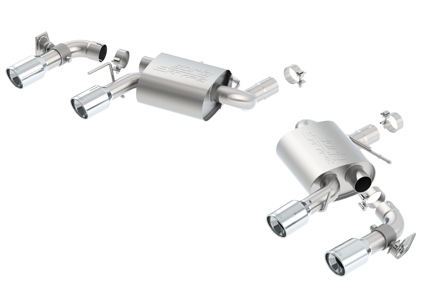 Borla 11924 - 16 Chevy Camaro SS 6.2L w/ Dual NPP S-Type Quad RD RL Tips Dual Exit Rear Section Exhaust