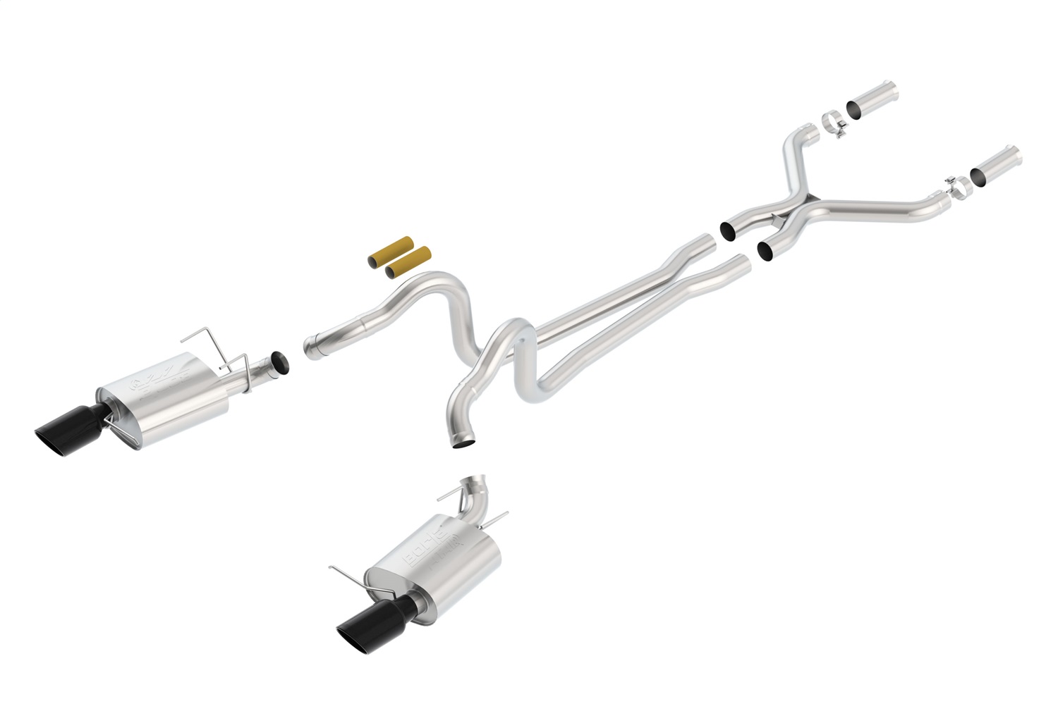 Borla 140516BC - 13-14 Mustang GT/Boss 302 5.0L V8 RWD Single Split Rear Exit ATAK Black Chrome CB Exhaust