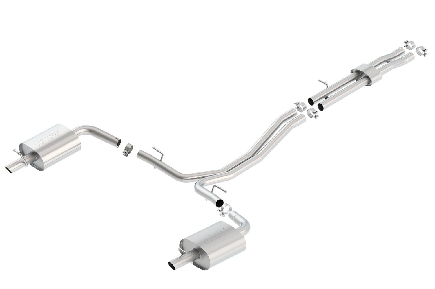 Borla 140659 - 2016 Ford Explorer 3.5L EcoBoost Dual Split Rear Ext SS S-Type CB Exht (No Tips)