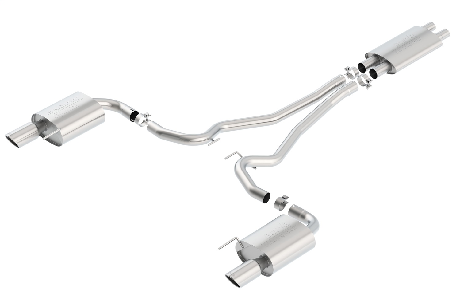 Borla 140589 - Touring Cat-Back 15 Ford Mustang GT 5.0L V8 MT/AT 2.5in pipe 4in tip
