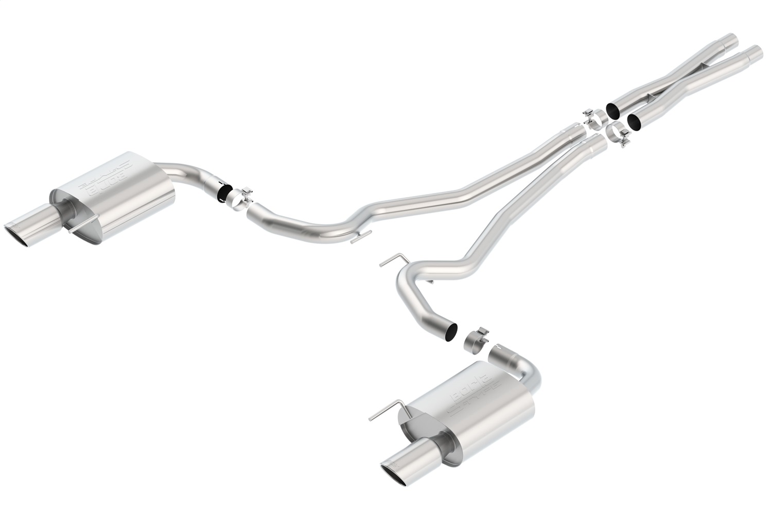 Borla 140590 - S-Type Cat-Back 15-17 Ford Mustang GT 5.0L V8 MT/AT 2.5in pipe 4in tip