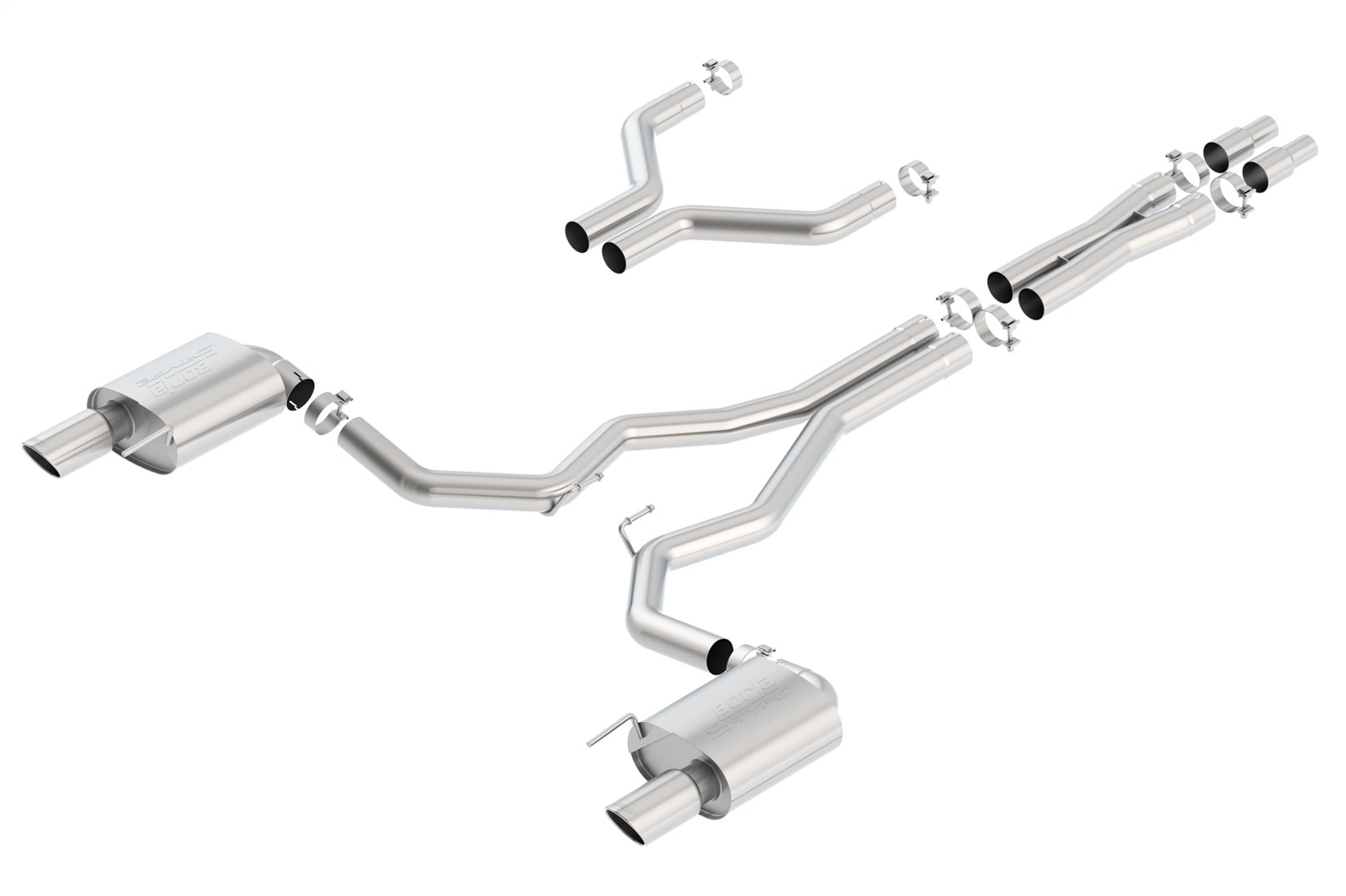 Borla 140629 - S-Type Cat-Back 15-17 Ford Mustang GT 5.0L V8 MT/AT 3in pipe 4in tip