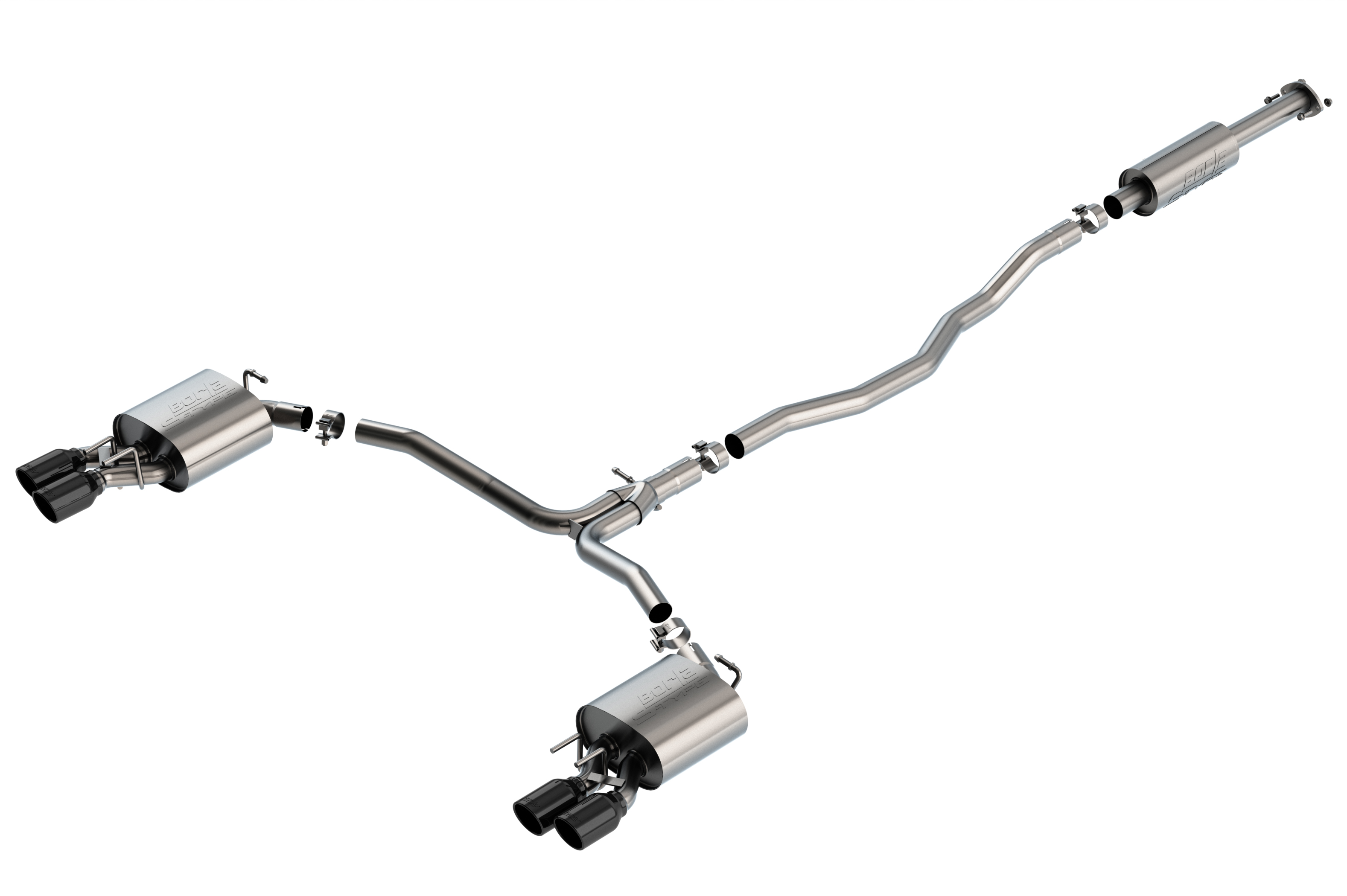 Borla 140823BC - 18-20 Toyota Camry XSE 3.5in Tip Dual Split Rear Exit Cat Back S-Type Exhaust Black Chrome