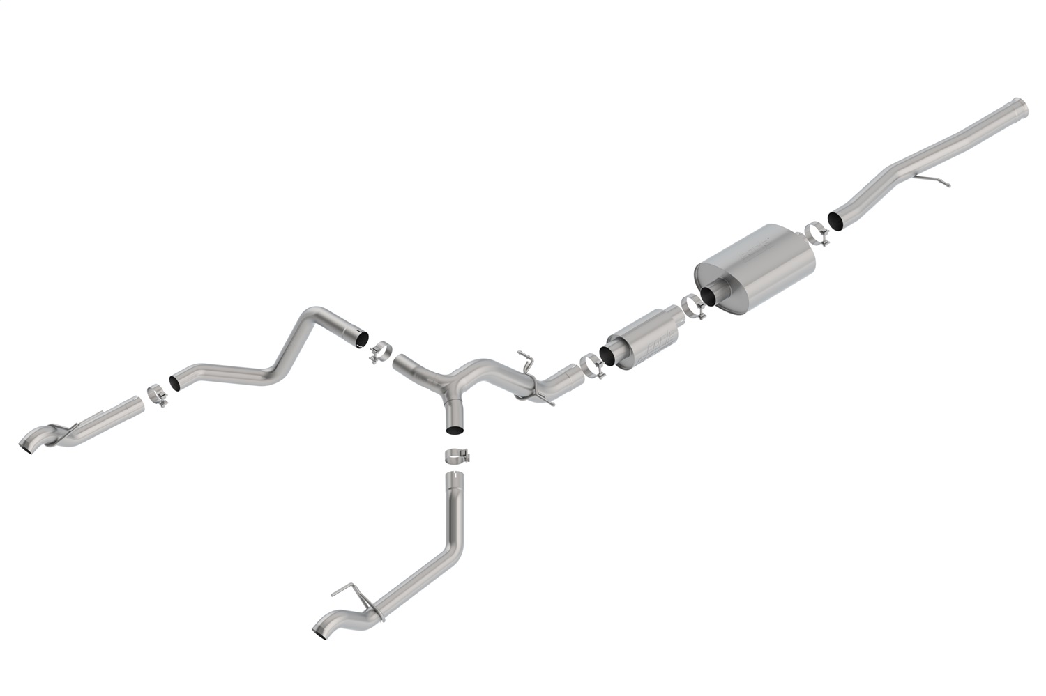 Borla 140773 - 19 Chevrolet Silverado/GMC Sierra 1500 6.2L SS (S-Type) Catback Exhaust w/ Factory Tips