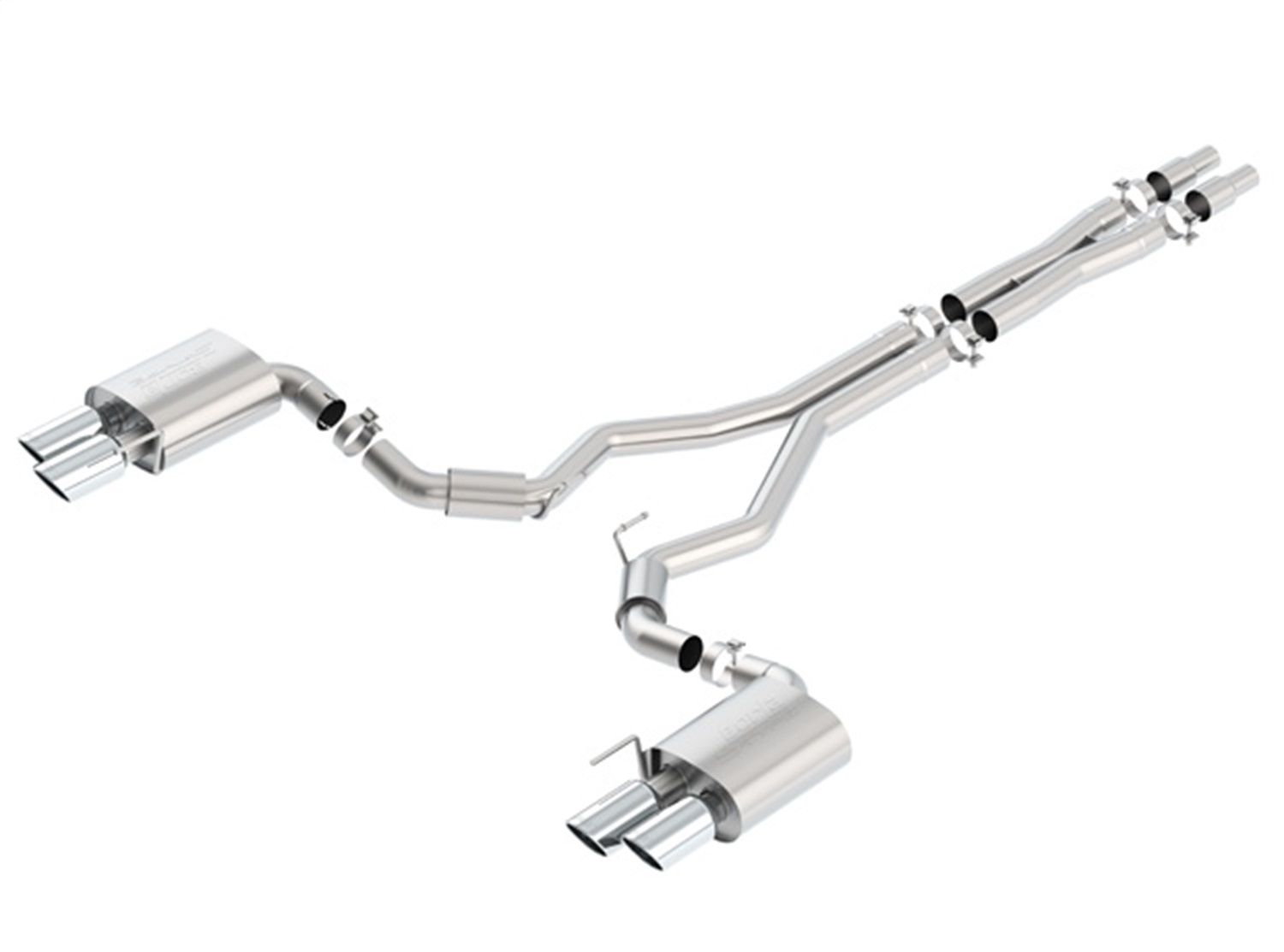 Borla 140745 - 2018 Ford Mustang GT 5.0L AT/MT (w/o Valves) S-Type 3in Cat-Back Exhaust w/Polished Tips Borla 140745 - 2018 Ford Mustang GT 5.0L AT/MT (w/o Valves) S-Type 3in Cat-Back Exhaust w/Polished Tips